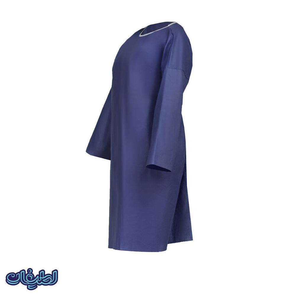 گان تک بیمارستانی یکبارمصرف (لباس یکبارمصرف) عرض 100 رنگ آبی گرماژ 38 - پک 150 عددی